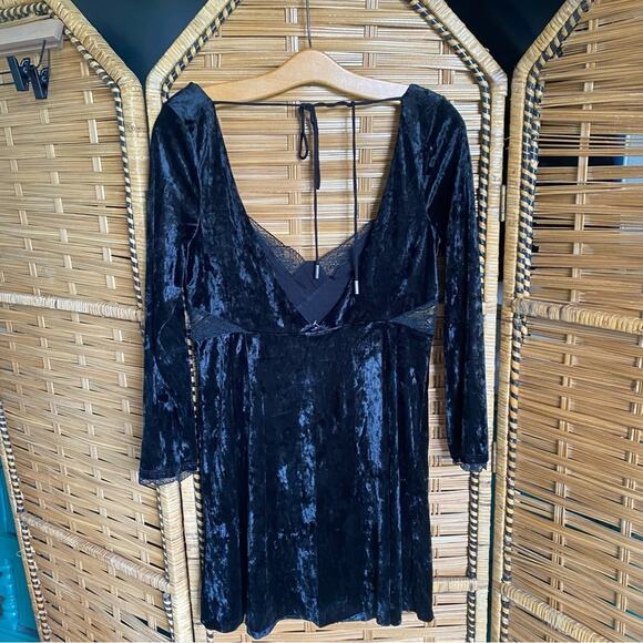 Free People Black Long Sleeve Bodycon Dress - Picture 7 of 12